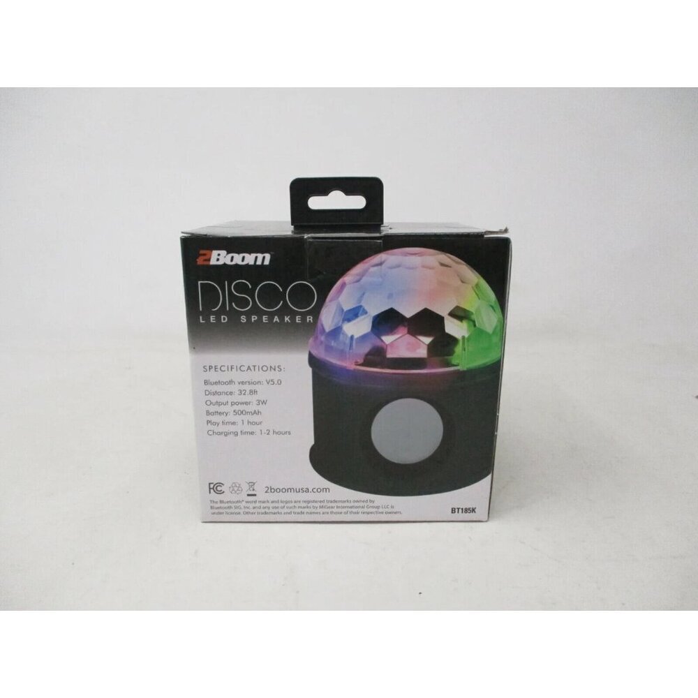 2 BOOM Disco LED Bluetooth Speaker FM radio Color change light FX Brand new-box